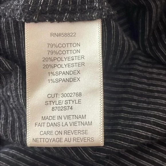 MAX STUDIO Striped Tie Front Sleeveless Shirt Black White Size Medium - Picture 5 of 5